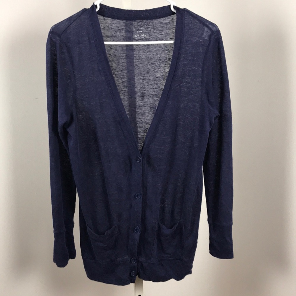 J. Crew 100% linen light weight cardigan small